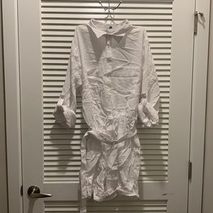 White Romper With Belt